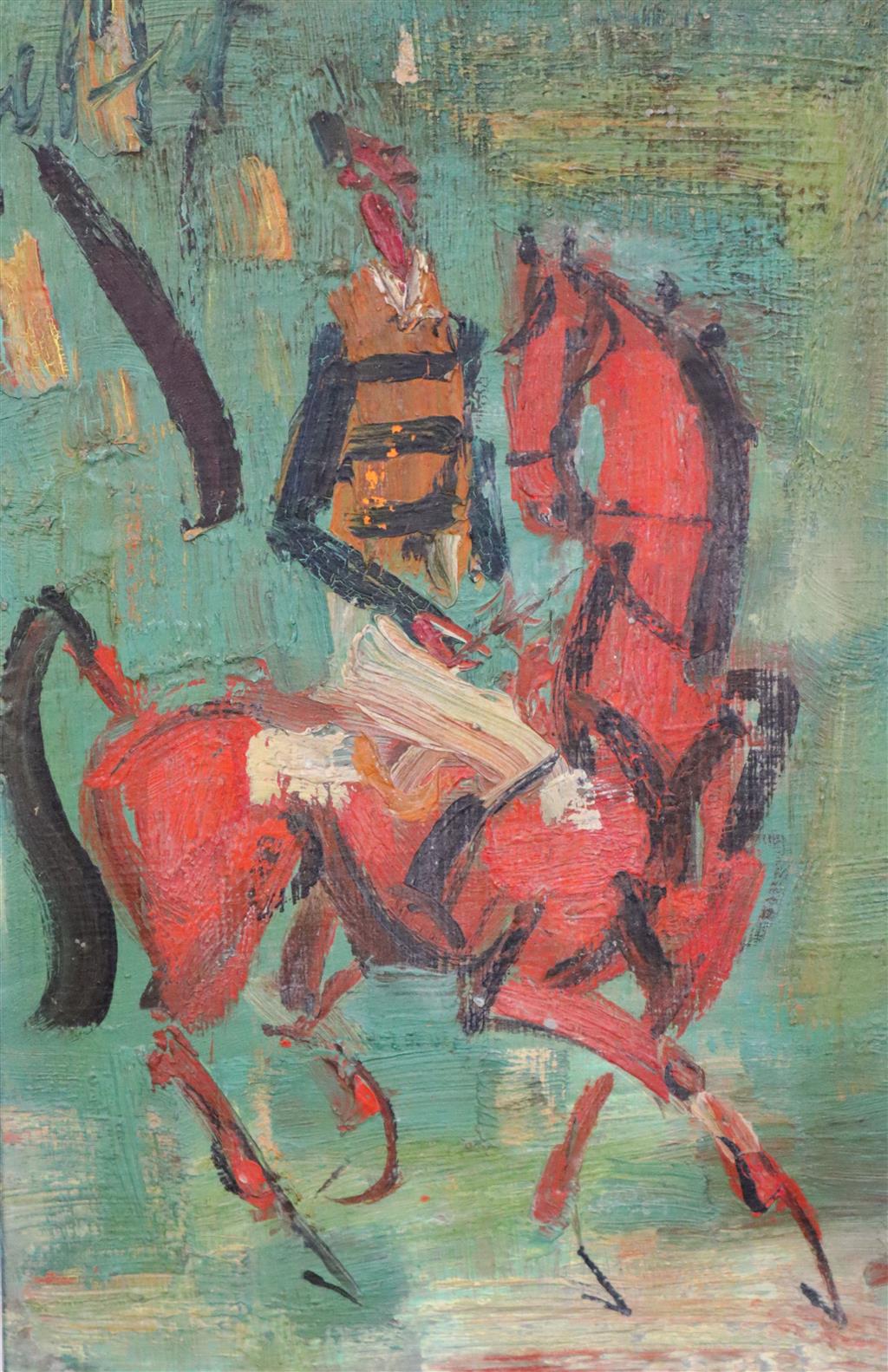 Jean Paul (1895-1975) Racehorse and jockey 13 x 8.5in.
